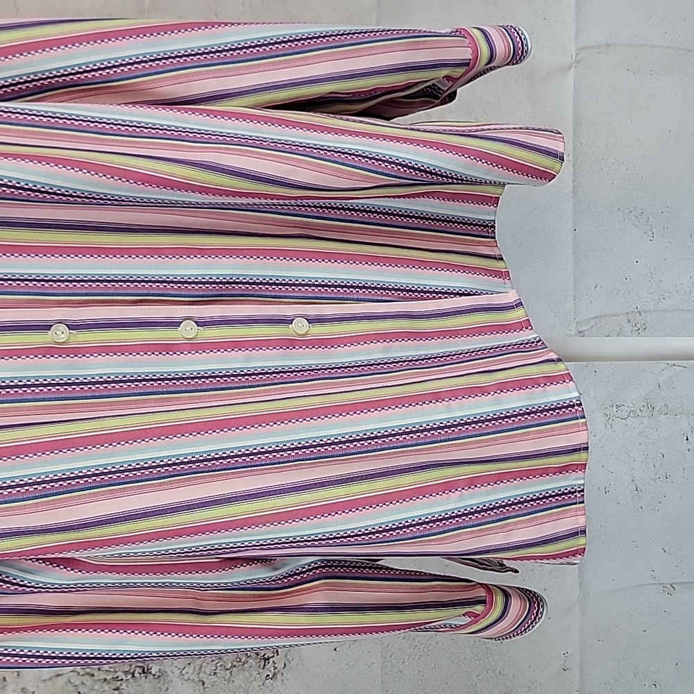 Foxcroft Button-Down Shirt Multicolor Striped Wom… - image 3